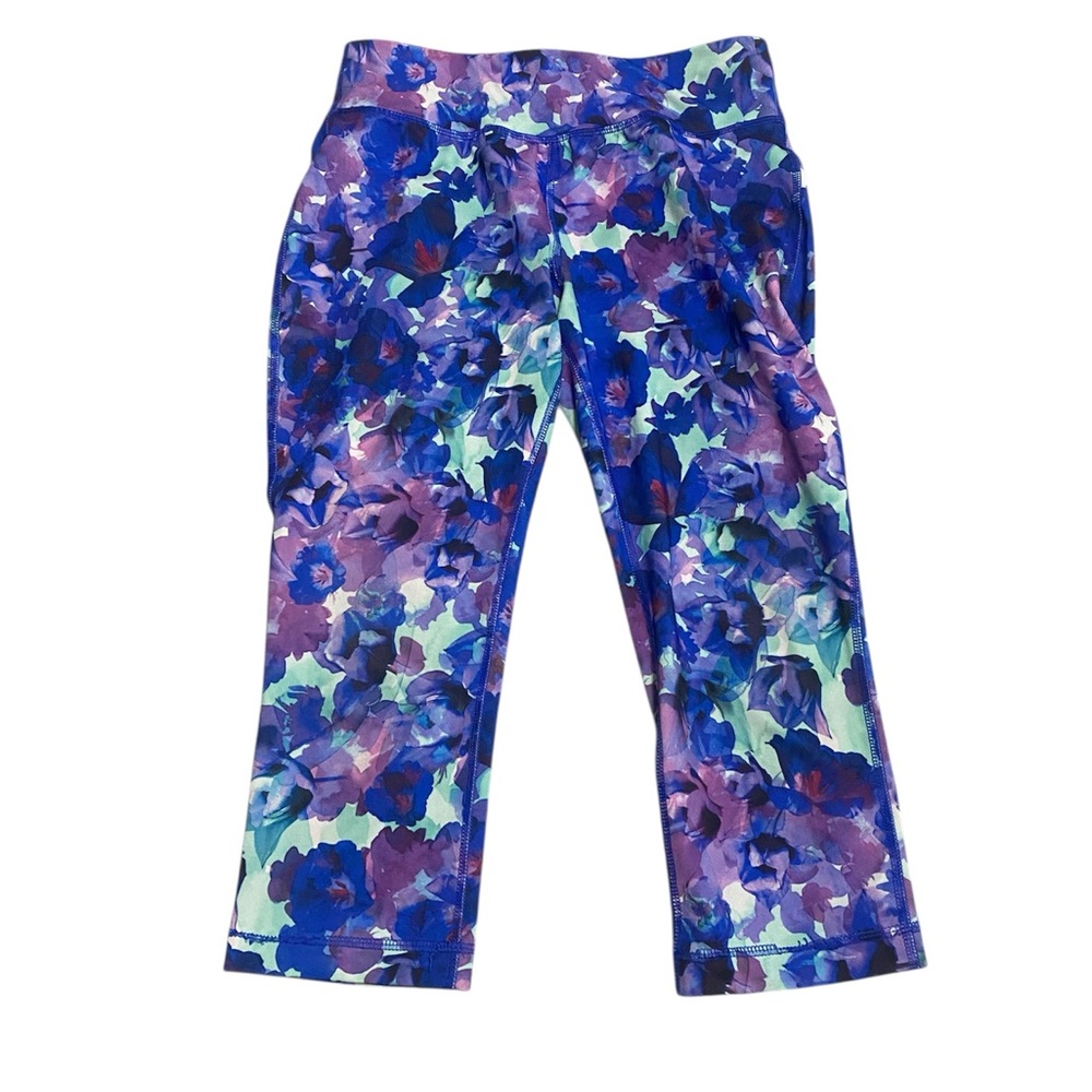 Danskin Now Floral Capri Athletic Leggings Xsmall 0-2